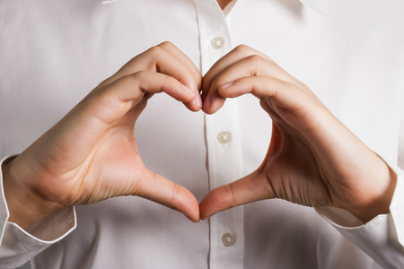 Abstract heart shape by hand.の写真素材