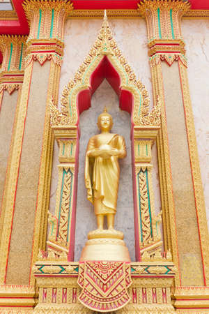 Golden Buddha Wat Chalong temple, Thailand の写真素材
