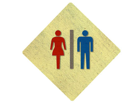  male and female sign made from recycle paper