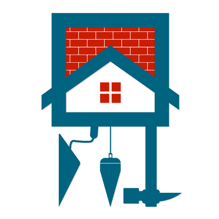 Construction of houses symbol for business design.のイラスト素材