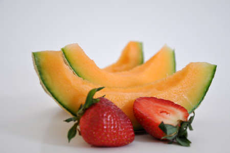 Strawberry and cantaloupeの写真素材