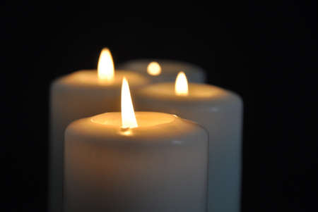 Candles on a black backgroundの写真素材