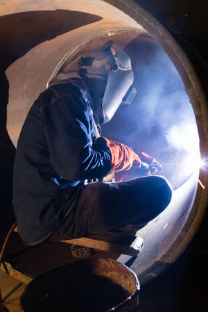 welding inside the pipe