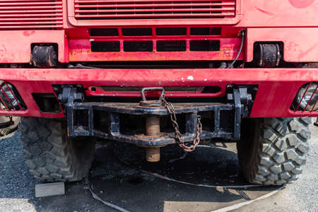red truck frontの写真素材
