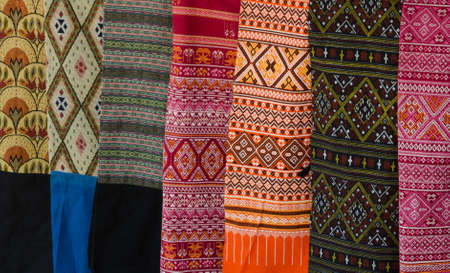 fabric texture thailand  multi patternの写真素材