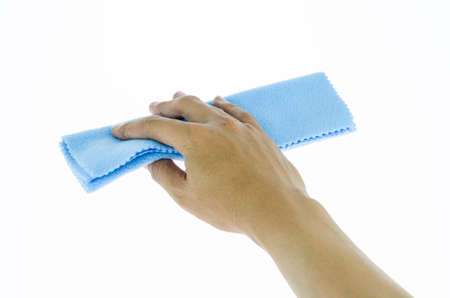 Microfiber Hand-held cleaner on  white backgroundの写真素材