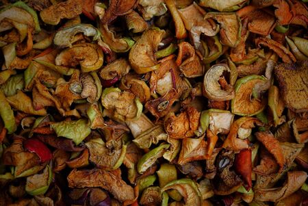 The texture of dried applesの写真素材