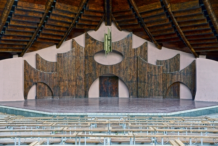 Scene of theater and seating in a public park