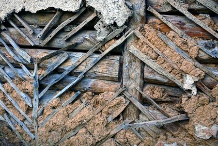 wooden texture from an old shed wallの写真素材