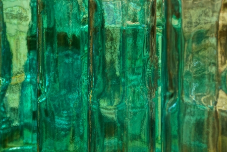 bright green background of thick clear glassの写真素材