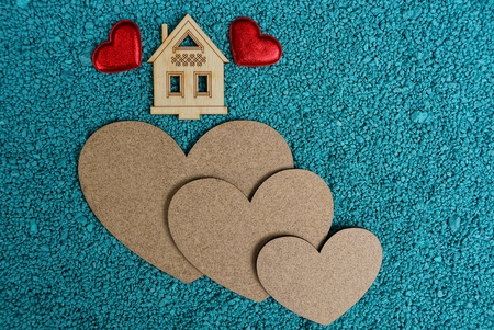 house and heartsの写真素材