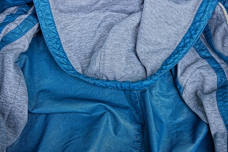 blue gray texture with leather and fabricの写真素材