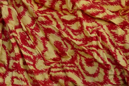 red yellow color texture of crumpled cloth