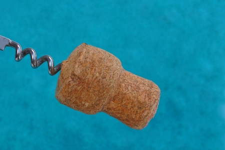 brown cork on a steel backgroundの写真素材