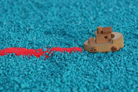 small wooden boatの写真素材