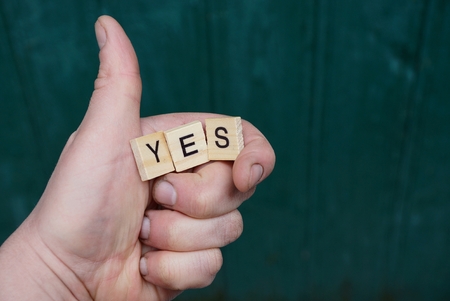 sign on a green backgroundの写真素材