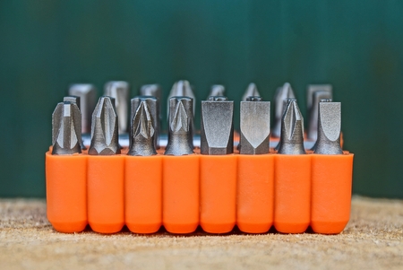 set of metal bits for a screwdriver