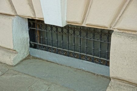 old gray window basement