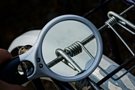 white magnifierの写真素材