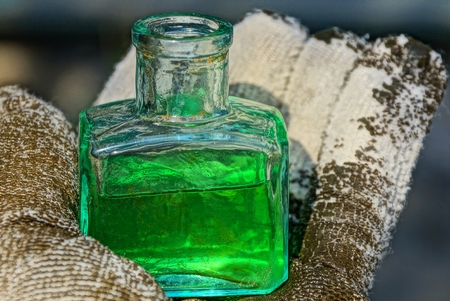 gloved handの写真素材