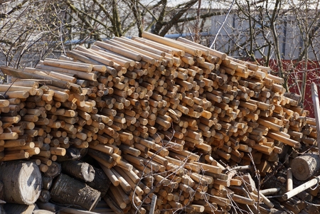 long brown wooden firewood