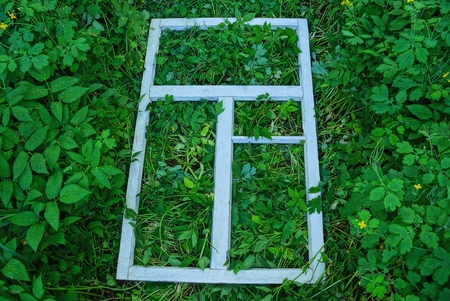 old white wooden window frame