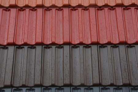 wet tile on the roofの写真素材