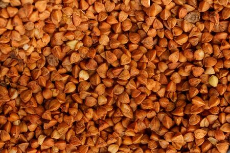 natural plant texture of small brown buckwheat in a heap