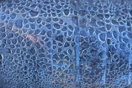 gray white texture from a piece of wet plastic with water dropsの写真素材