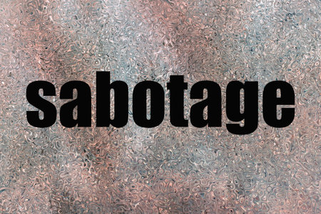 black word swindle lettering illustration on gray brown backgroundの写真素材