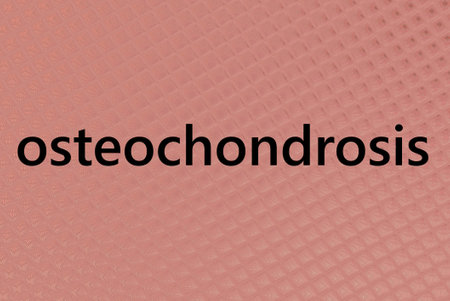 black word osteochondrosis on red background from illustration