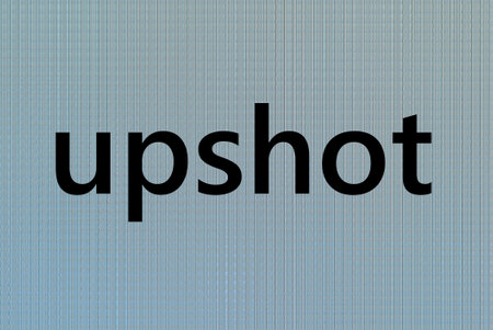 black word upshot lettering illustration on gray backgroundの写真素材