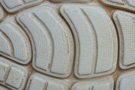 gray white texture of a piece of plastic sole with a pattern
