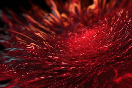 Network technology background futuristic tech red energy background. Low poly 3d wire made with generative AI Scy fi space illustrationの素材