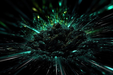 Network technology futuristic tech green sphere background. Low poly 3d wire made with generative AIの素材