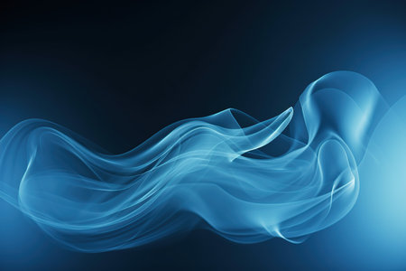 Blue abstract glowing wave made with generative AIの素材