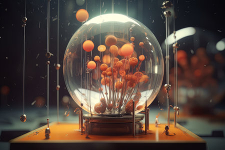 Decorative glass figurine with futuristic mushrooms. Aiの素材