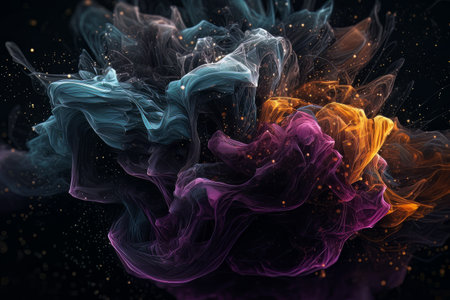 Abstract black 3D background geometric burst polygonal smoky cloud AIの素材