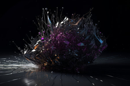 Abstract 3D background beautiful futuristic purple crystal with sharp edges AIの素材
