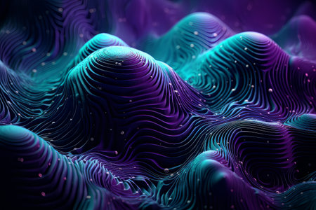 Futuristic abstract neon background with polygonal mountains AIの素材