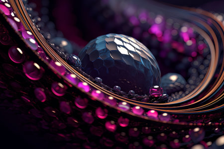 Abstract psychedelic 3D background futuristic bright bumps and balls. AIの素材