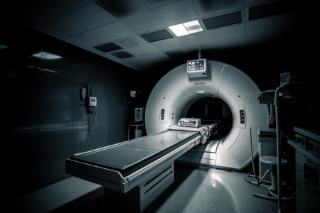 Room with an MRI scanner with art lighting AIの素材