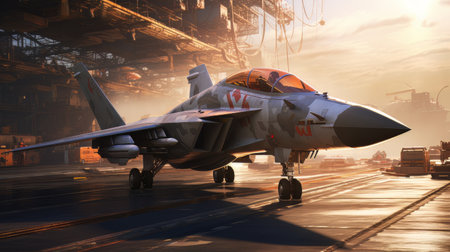 Epic illustration US Air Force Lockheed Martin F-35 Lightning II AIの素材