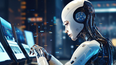 Innovative robot works instead of human, digital future nanotechnology AIの素材