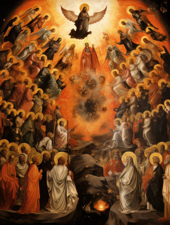 All Saints Day, the souls of the dead return home, oil illustration AIの素材