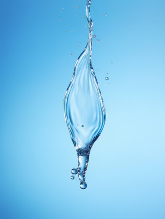 Water drop isolated on blue background AIの素材