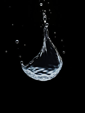 Abstract shape water drop on black background close up AIの素材