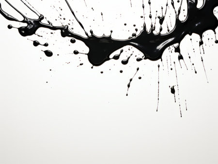 black paint splash on white backgroundの素材