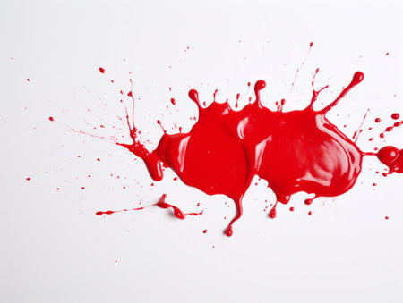 red paint splash on white backgroundの素材