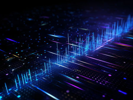 Abstract sci-fi blue and purple background, concept of digital future., AIの素材
